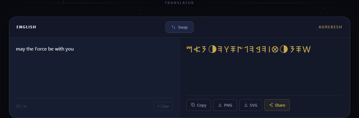 Free Aurebesh Translator